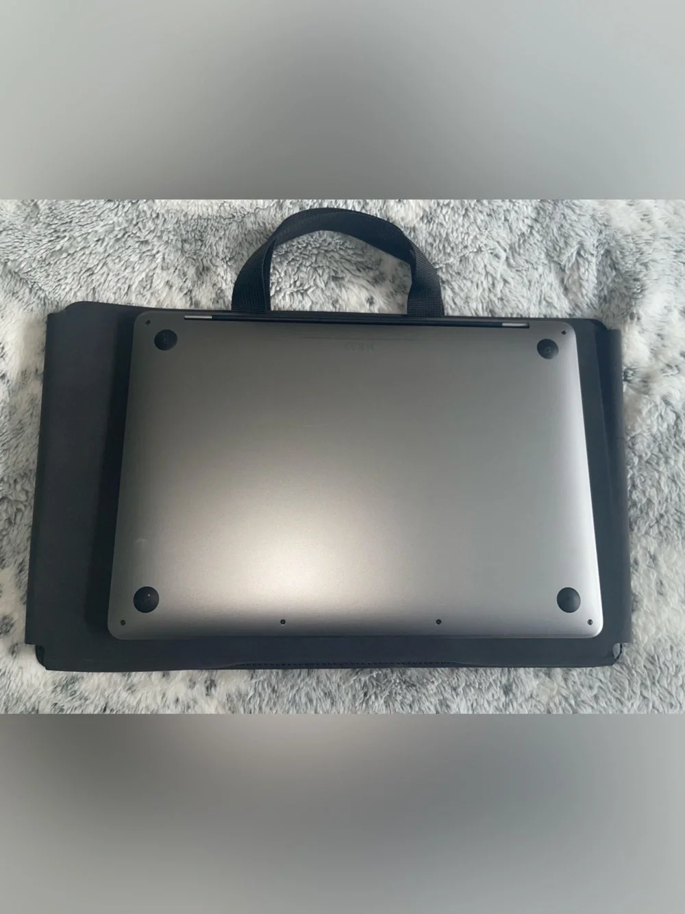 Unisex Laptop Gray Suede Case With Side Pocket - new